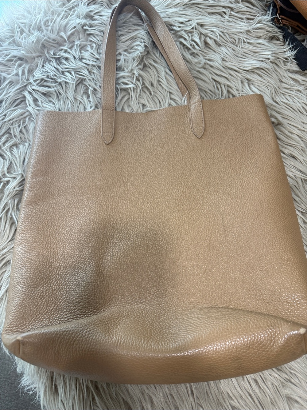 Cuyana Pebbled Leather Tote in Tan